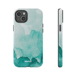 Aquamarine Watercolor-Phone Case-iPhone 15 Plus-Glossy-Movvy