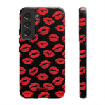 Red Lips (Black)-Phone Case-Samsung Galaxy S22-Glossy-Movvy