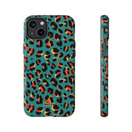 Turquoise Leopard-Phone Case-iPhone 14 Plus-Glossy-Movvy