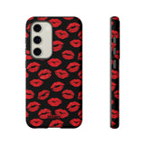Red Lips (Black)-Phone Case-Samsung Galaxy S23-Matte-Movvy