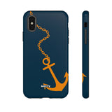 Orange Chained Anchor-Phone Case-iPhone X-Glossy-Movvy