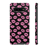 Pink Lips (Black)-Phone Case-Samsung Galaxy S10 Plus-Glossy-Movvy