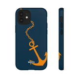 Orange Chained Anchor-Phone Case-iPhone 12 Mini-Matte-Movvy