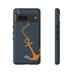 Orange Chained Anchor-Phone Case-Google Pixel 7-Matte-Movvy