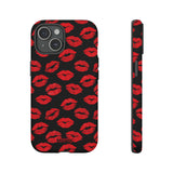 Red Lips (Black)-Phone Case-iPhone 15-Matte-Movvy