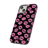 Pink Lips (Black)-Phone Case-Movvy