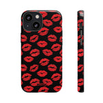 Red Lips (Black)-Phone Case-iPhone 13 Mini-Glossy-Movvy