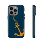 Orange Chained Anchor-Phone Case-iPhone 14 Pro-Glossy-Movvy
