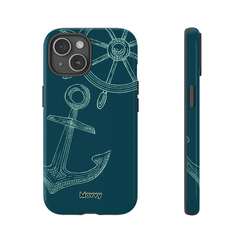 Wheel and Anchor-Phone Case-iPhone 15-Glossy-Movvy