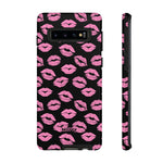 Pink Lips (Black)-Phone Case-Samsung Galaxy S10-Glossy-Movvy