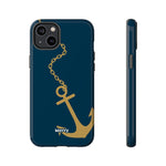 Gold Chained Anchor-Phone Case-iPhone 14 Plus-Glossy-Movvy