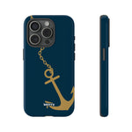 Gold Chained Anchor-Phone Case-iPhone 15 Pro-Glossy-Movvy
