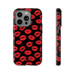Red Lips (Black)-Phone Case-iPhone 14 Pro-Glossy-Movvy