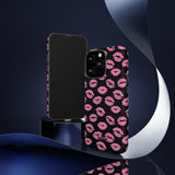 Pink Lips (Black)-Phone Case-Movvy