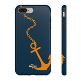 Orange Chained Anchor-Phone Case-iPhone 8 Plus-Glossy-Movvy