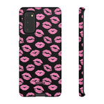 Pink Lips (Black)-Phone Case-Samsung Galaxy S20-Glossy-Movvy