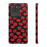 Red Lips (Black)-Phone Case-Samsung Galaxy S20 Ultra-Matte-Movvy