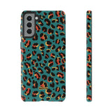 Turquoise Leopard-Phone Case-Samsung Galaxy S21 Plus-Glossy-Movvy