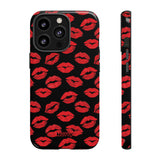 Red Lips (Black)-Phone Case-iPhone 13 Pro-Glossy-Movvy