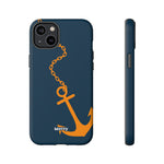 Orange Chained Anchor-Phone Case-iPhone 14 Plus-Matte-Movvy