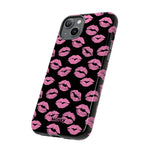 Pink Lips (Black)-Phone Case-Movvy