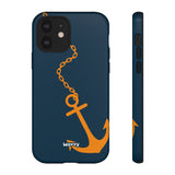 Orange Chained Anchor-Phone Case-iPhone 12-Glossy-Movvy