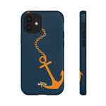 Orange Chained Anchor-Phone Case-iPhone 12 Mini-Glossy-Movvy