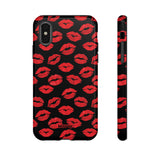 Red Lips (Black)-Phone Case-iPhone X-Glossy-Movvy
