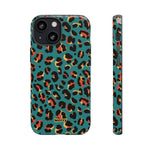 Turquoise Leopard-Phone Case-iPhone 13 Mini-Glossy-Movvy
