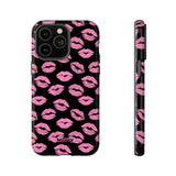 Pink Lips (Black)-Phone Case-iPhone 14 Pro Max-Glossy-Movvy