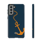 Orange Chained Anchor-Phone Case-Samsung Galaxy S21-Matte-Movvy