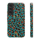 Turquoise Leopard-Phone Case-Samsung Galaxy S22-Matte-Movvy