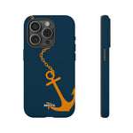 Orange Chained Anchor-Phone Case-iPhone 15 Pro-Matte-Movvy