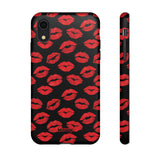 Red Lips (Black)-Phone Case-iPhone XR-Matte-Movvy