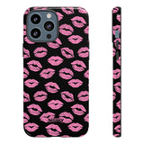 Pink Lips (Black)-Phone Case-iPhone 13 Pro Max-Glossy-Movvy