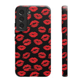Red Lips (Black)-Phone Case-Samsung Galaxy S22-Matte-Movvy