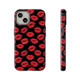 Red Lips (Black)-Phone Case-iPhone 14-Glossy-Movvy