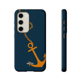Orange Chained Anchor-Phone Case-Samsung Galaxy S23-Glossy-Movvy