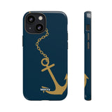 Gold Chained Anchor-Phone Case-iPhone 13 Mini-Glossy-Movvy