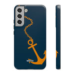 Orange Chained Anchor-Phone Case-Samsung Galaxy S22 Plus-Glossy-Movvy