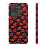 Red Lips (Black)-Phone Case-Samsung Galaxy S20 Ultra-Glossy-Movvy