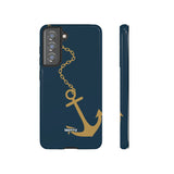 Gold Chained Anchor-Phone Case-Samsung Galaxy S21 FE-Glossy-Movvy