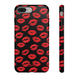 Red Lips (Black)-Phone Case-iPhone 8 Plus-Glossy-Movvy