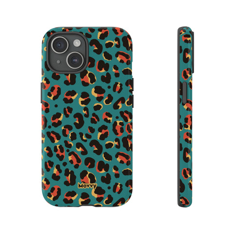 Turquoise Leopard-Phone Case-iPhone 15-Glossy-Movvy