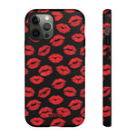 Red Lips (Black)-Phone Case-iPhone 12 Pro-Glossy-Movvy
