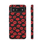 Red Lips (Black)-Phone Case-Google Pixel 6-Matte-Movvy