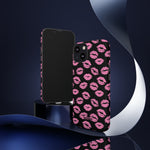 Pink Lips (Black)-Phone Case-Movvy