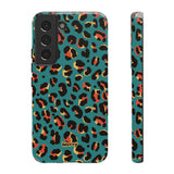 Turquoise Leopard-Phone Case-Samsung Galaxy S22-Glossy-Movvy