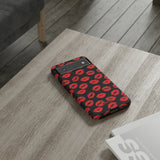 Red Lips (Black)-Phone Case-Movvy