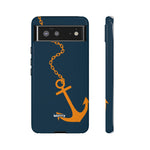 Orange Chained Anchor-Phone Case-Google Pixel 6-Glossy-Movvy